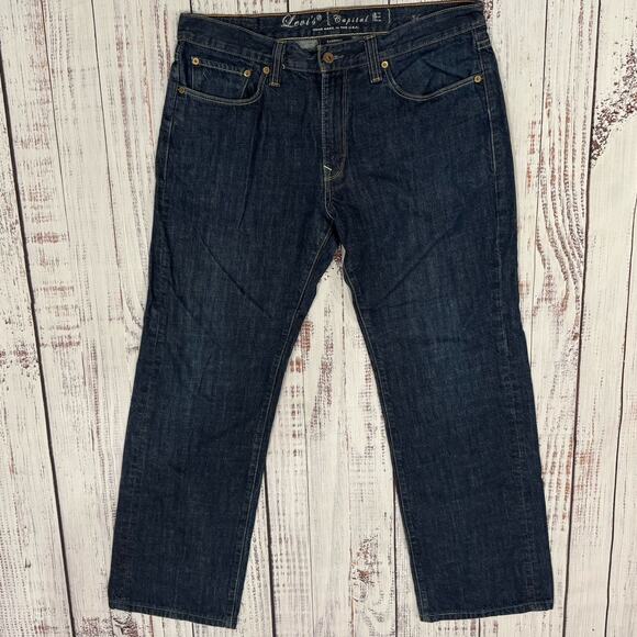 Levi’s Capital E “Harrison” Jeans Men’s 34 USA Made Dark Wash Loose Straight - Picture 1 of 8